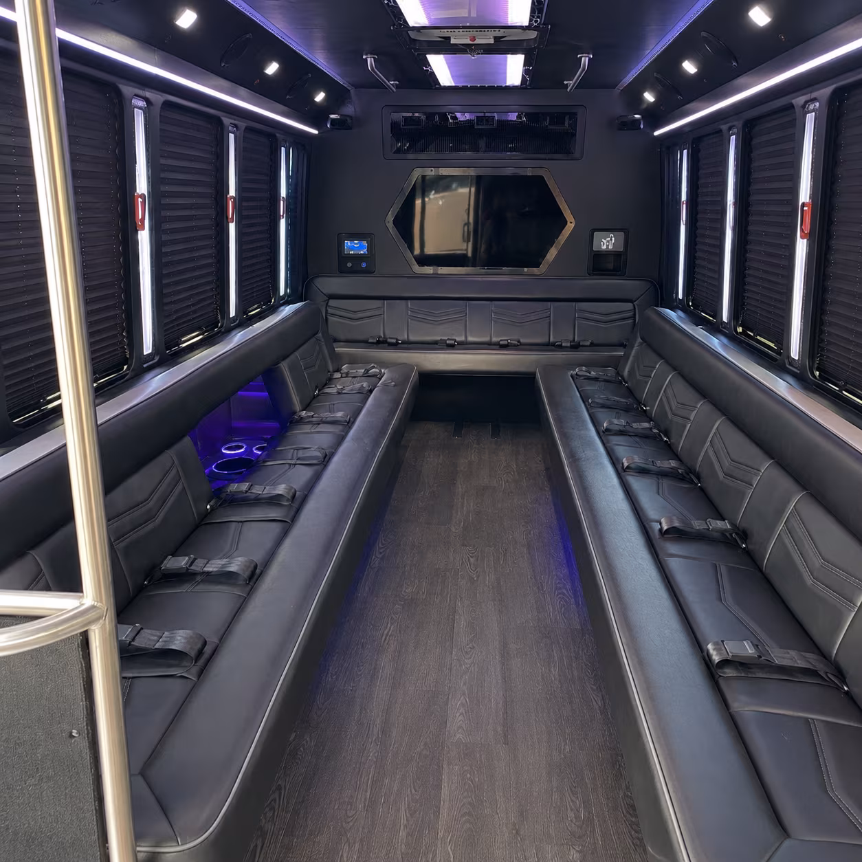 portland 18 passenger party bus interior
