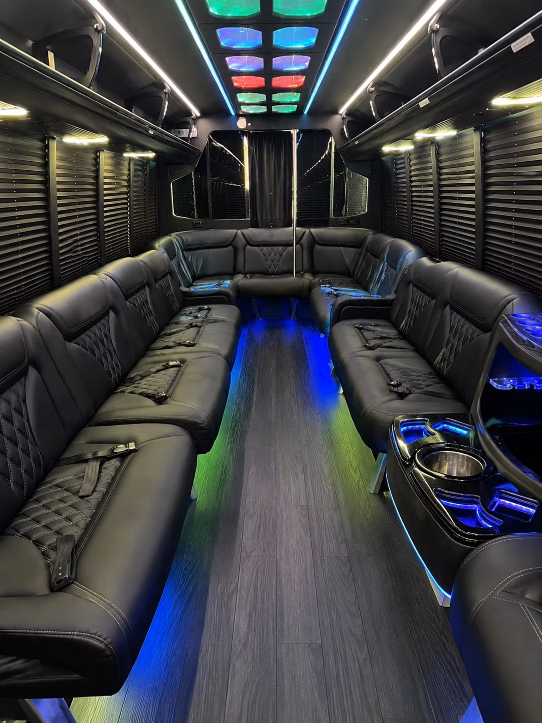 portland 20 passenger party bus interior