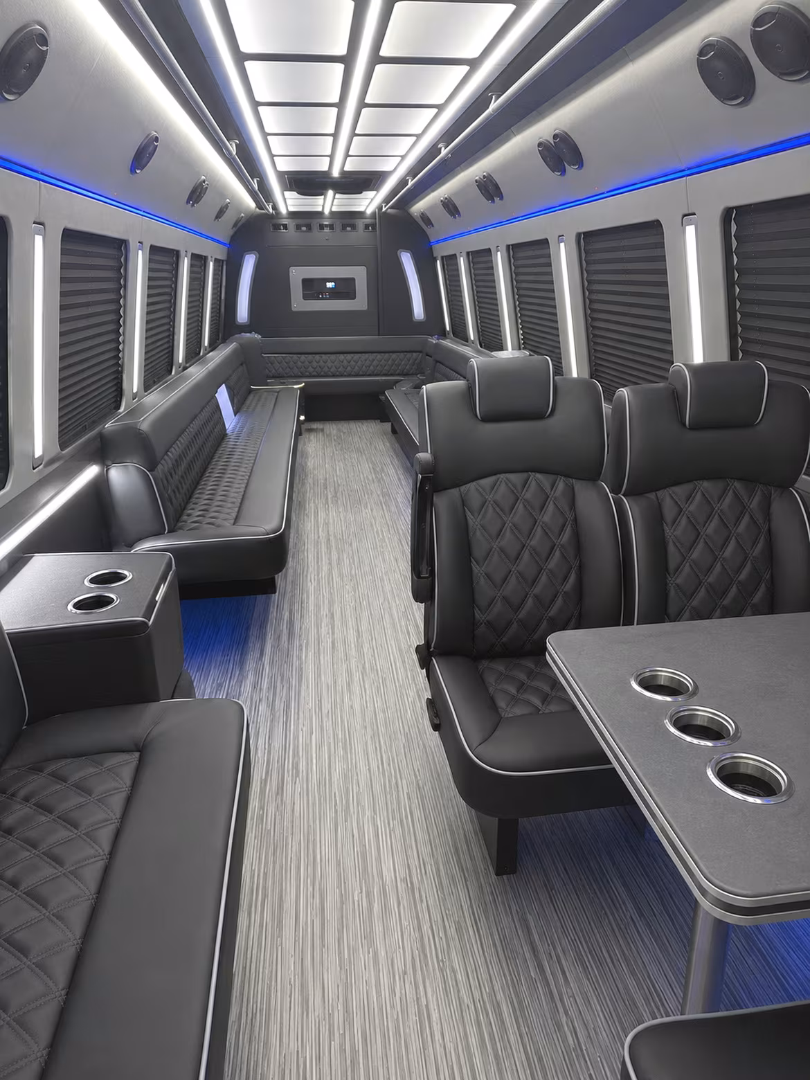 portland 25 passenger party bus inside