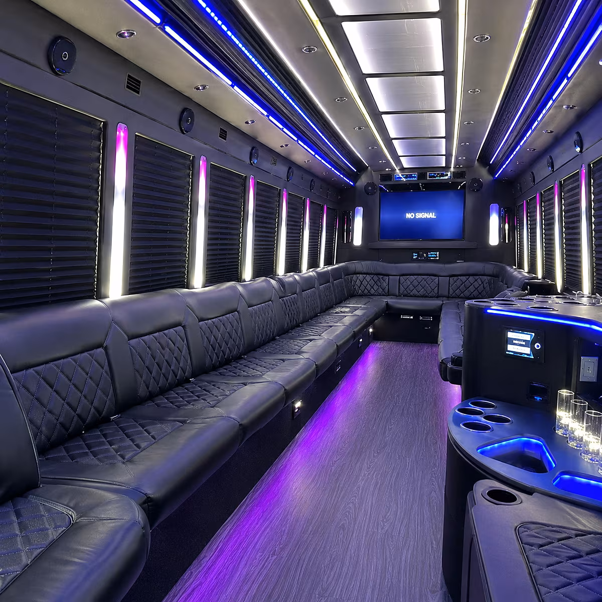 portland 30 passenger party bus inside