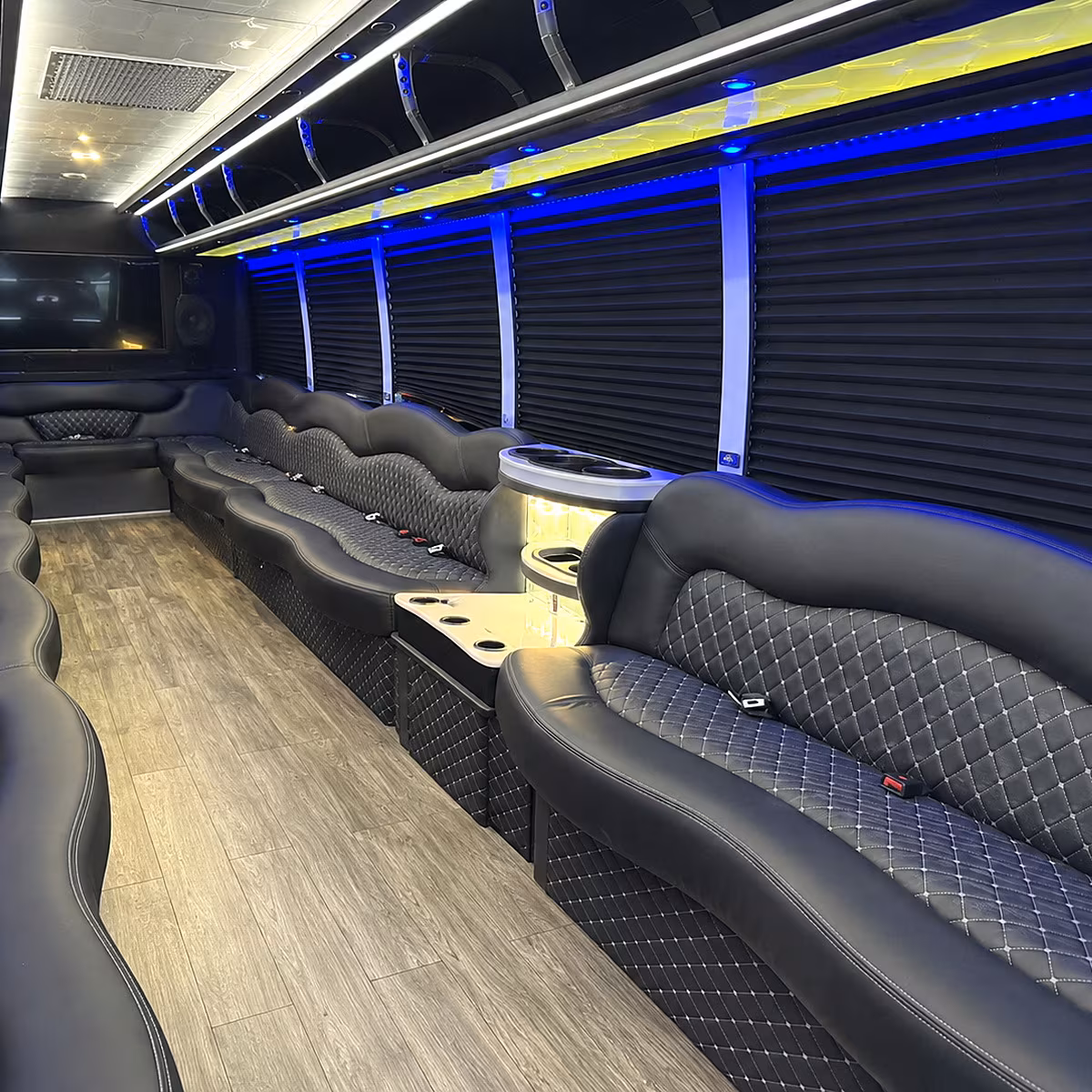portland party bus rental interior
